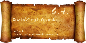 Oszlányi Amanda névjegykártya